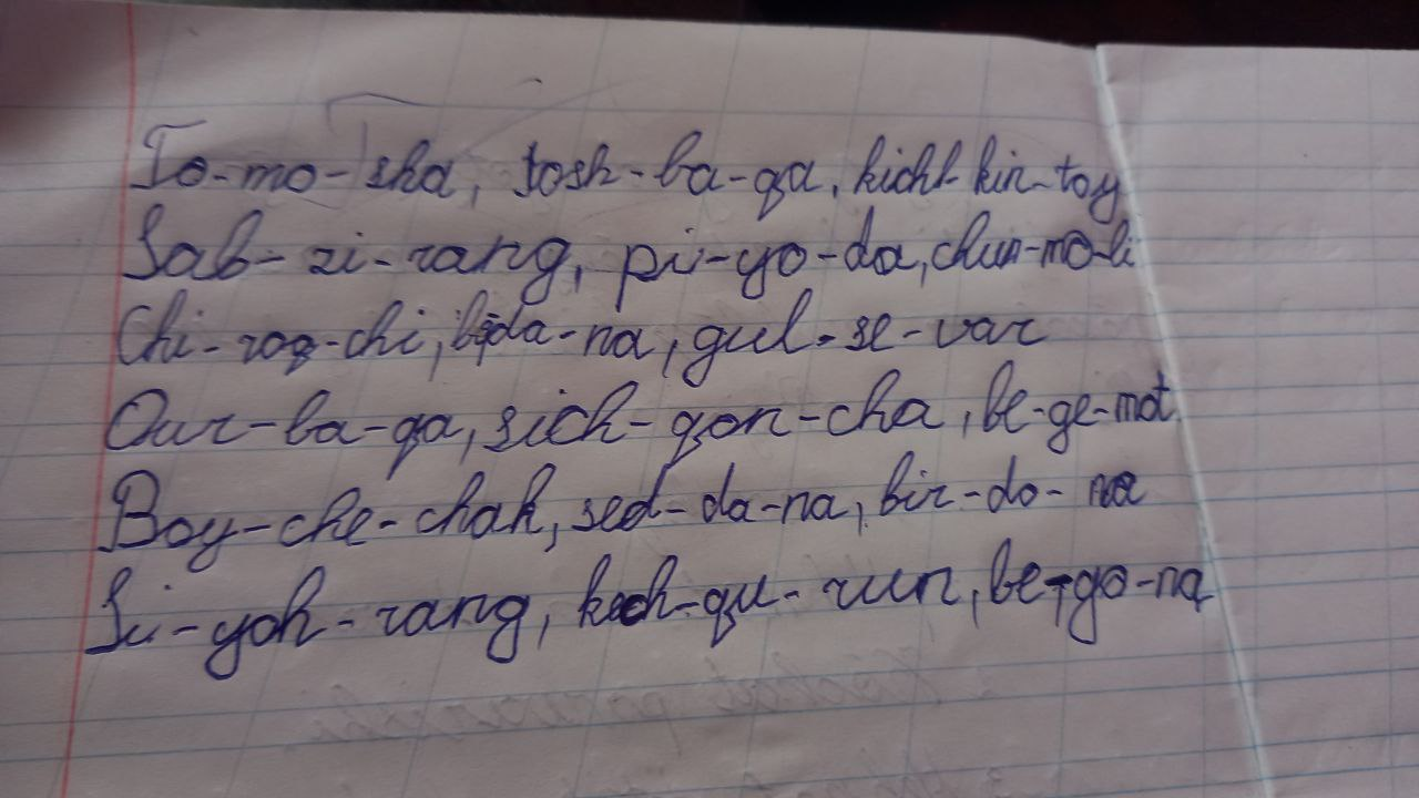 Qo`shimcha mashg`ulot